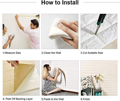 14"x14" 3D Wall Panels – Peel & Stick Foam Brick Wallpaper