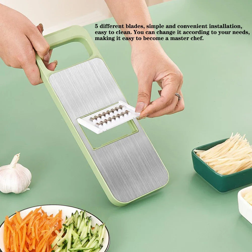 5-in-1 Multifunctional Stainless Steel Vegetable Slicer & Cutter – Kitchen Tool
