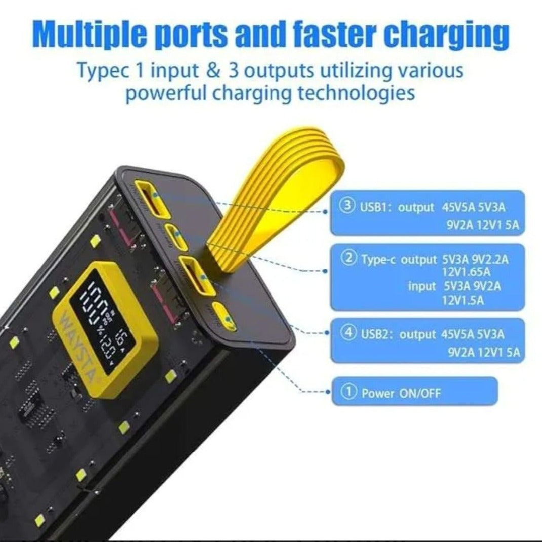 Transparent Power Bank with LED Light –2000 mAh Portable Charger
