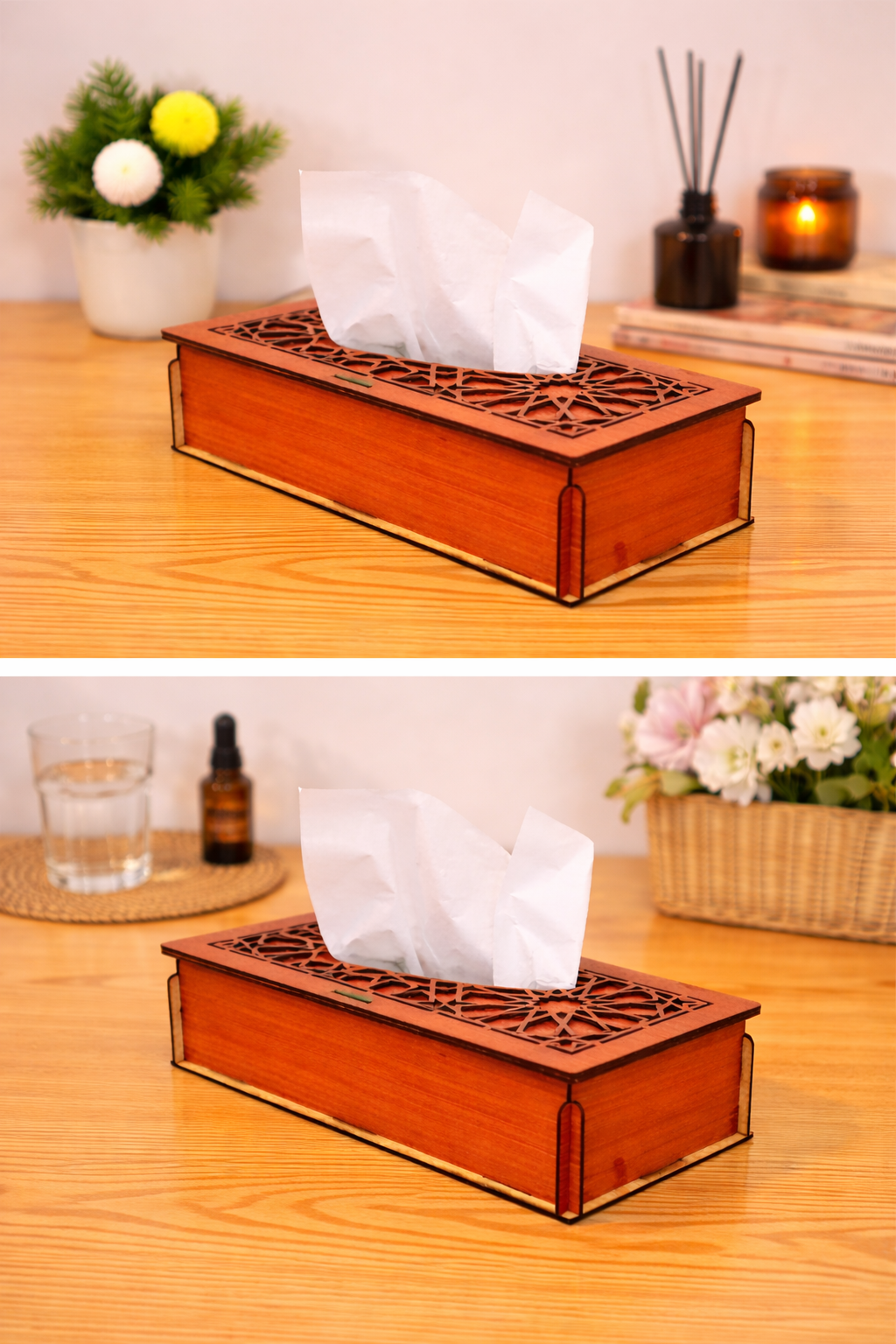 Premium Wooden Tissue Box – Handcrafted Decorative & Functional Holder