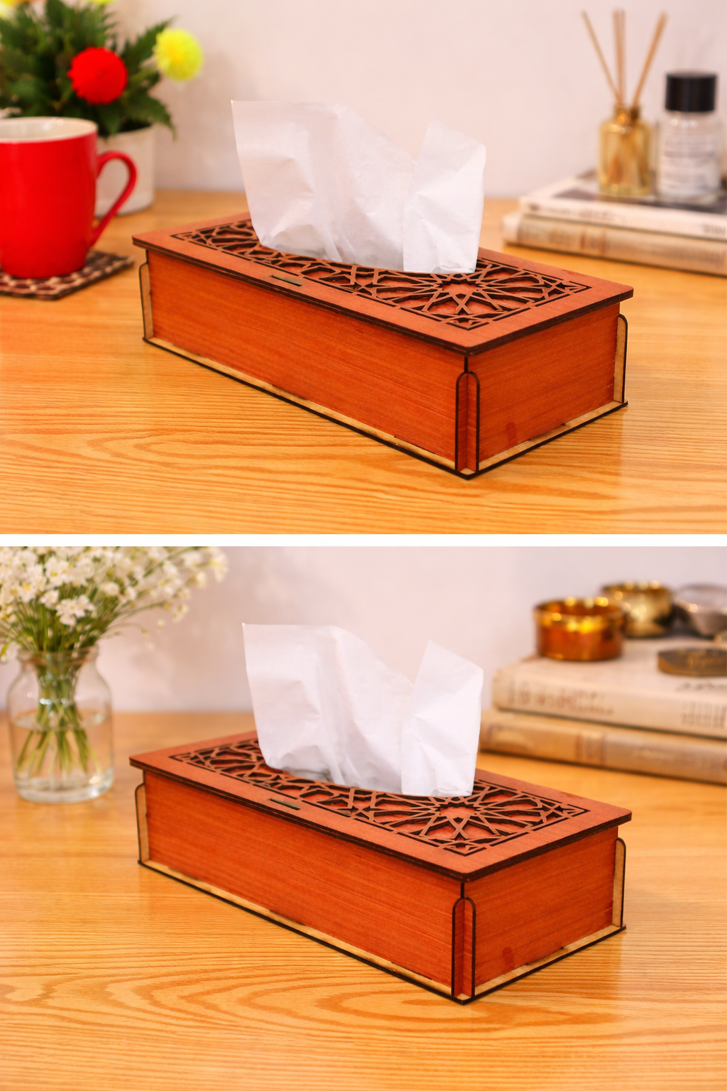 Premium Wooden Tissue Box – Handcrafted Decorative & Functional Holder