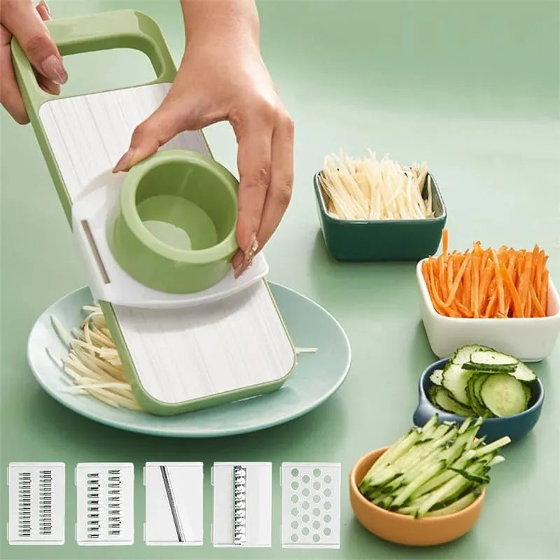 5-in-1 Multifunctional Stainless Steel Vegetable Slicer & Cutter – Kitchen Tool