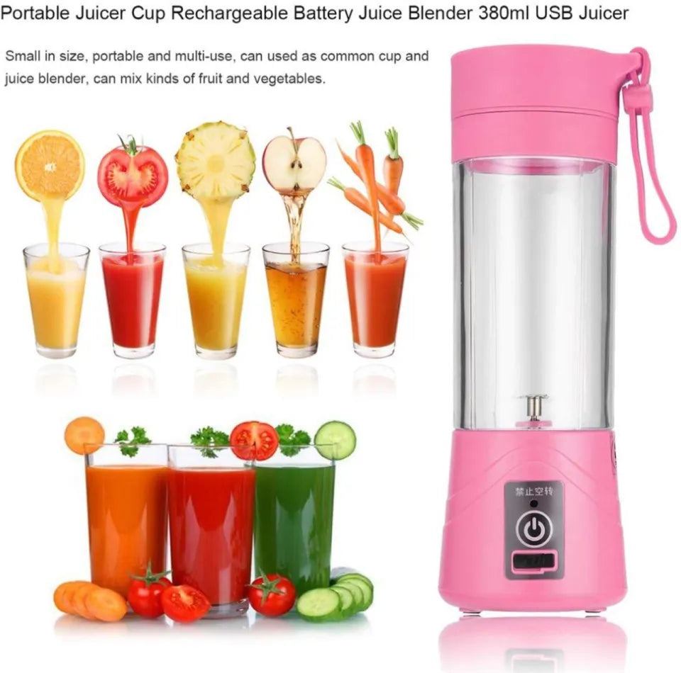 Mini Portable Juicer Bottle – USB Rechargeable Smoothie Blender