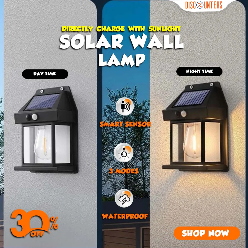 Solar Wall Lamp – Outdoor Solar Powered LED Light